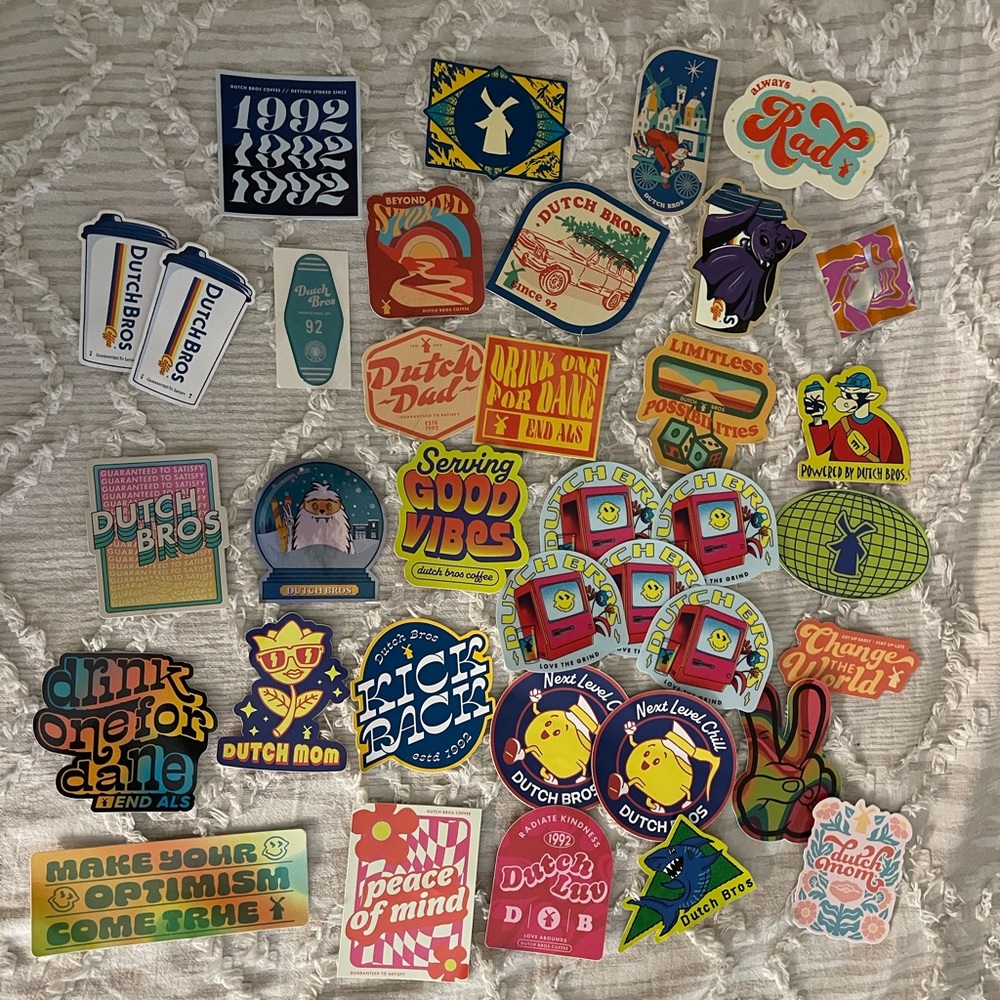dutch bros monthly stickers